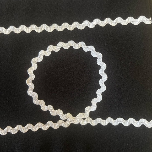 Fina Moça Black & White Ric Rac Retro Flounce Skirt Size 40 (approx. US 8) Artsy - Picture 11 of 15